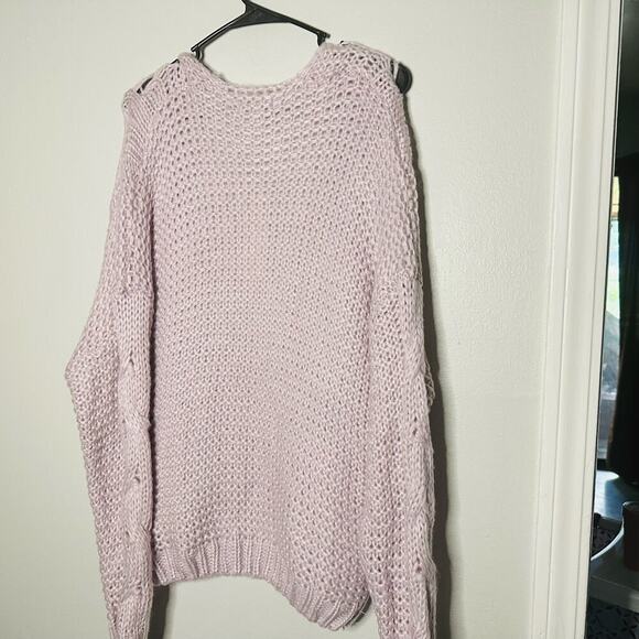 NWT Woven Heart Lavender Chunky Cable Oversized Fluffy Cardigan Sweater size S - Picture 5 of 11